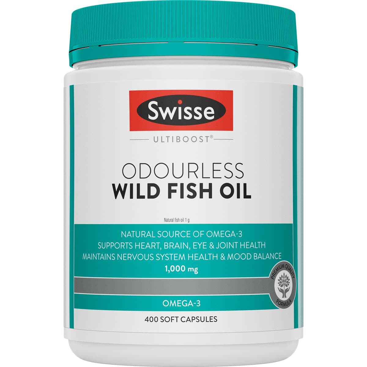 Swisse Ultiboost Odourless Wild Fish Oil Capsules 400 pack