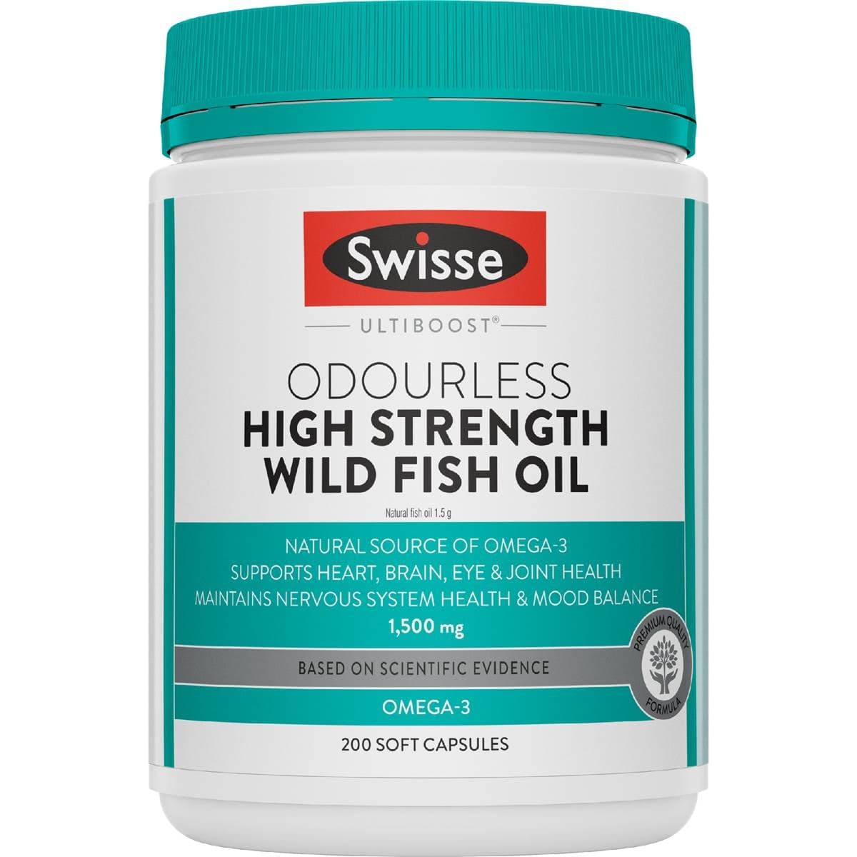 Swisse Ultiboost Odourless High Strength Wild Fish Oil 200 pack